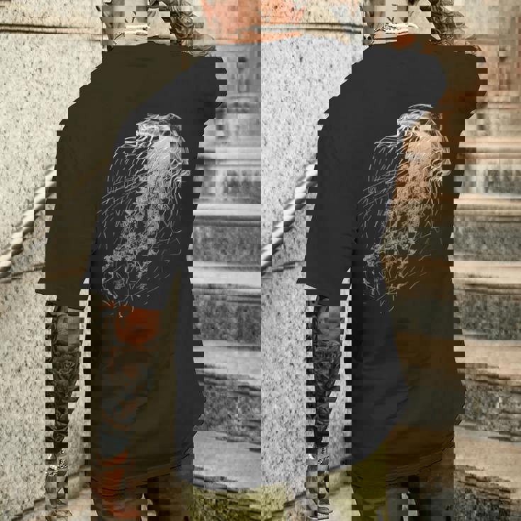 クラゲ 動物 モチーフ イラスト クラゲ メンズTシャツ バックプリント 彼への贈り物