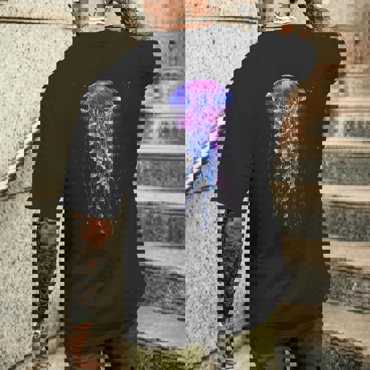 クラゲ 海 海洋 動物愛好家 海洋哺乳類 アートワーク メンズTシャツ バックプリント 彼への贈り物