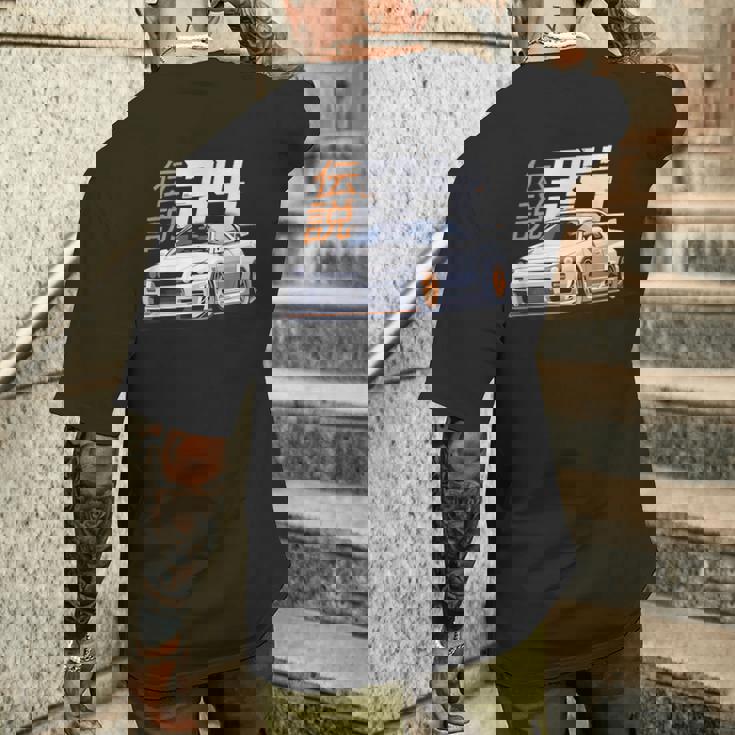 クラシック ホワイト レジェンダリー R34 リバティウォーク Jdm スカイライン メンズTシャツ バックプリント 彼への贈り物