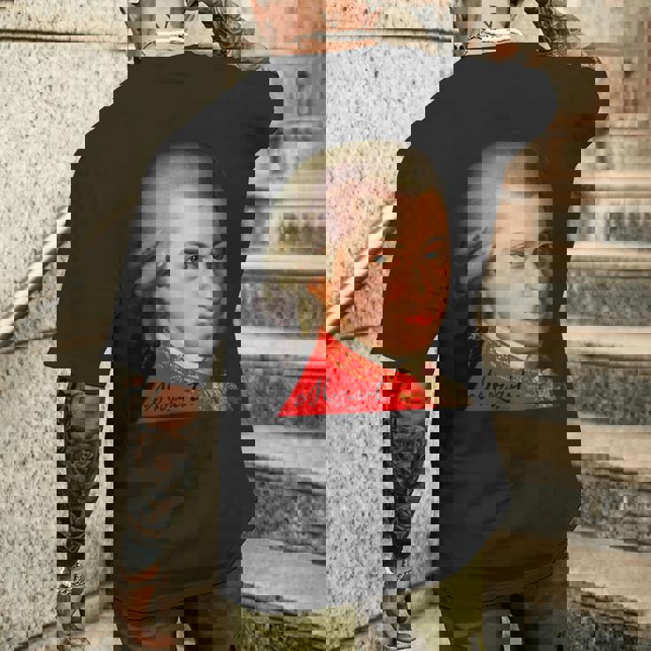 クラシック作曲家 ヴォルフガング・アマデウス・モーツァルト 1756-1791 メンズTシャツ バックプリント 彼への贈り物