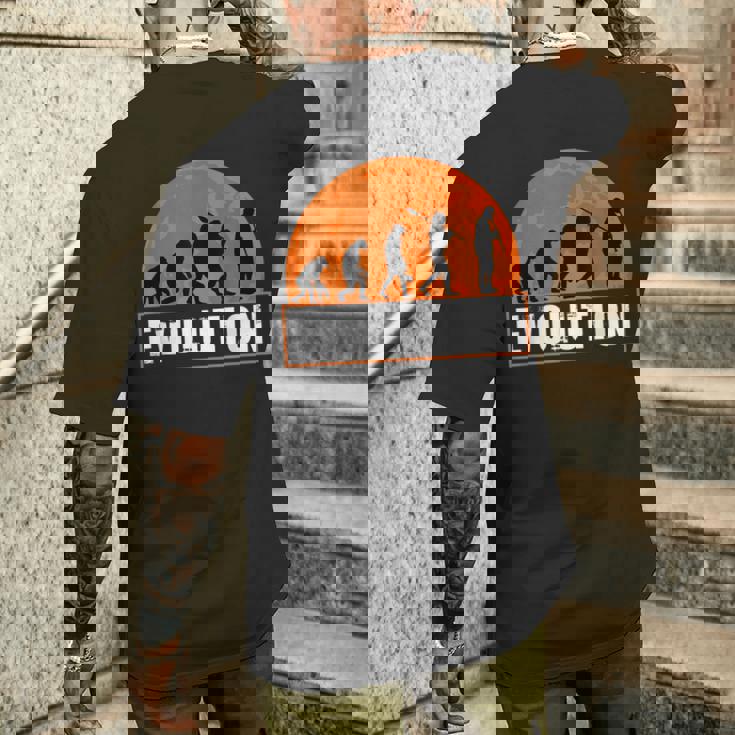 クラリネット奏者、面白いクラリネット 人類の進化 メンズTシャツ バックプリント 彼への贈り物