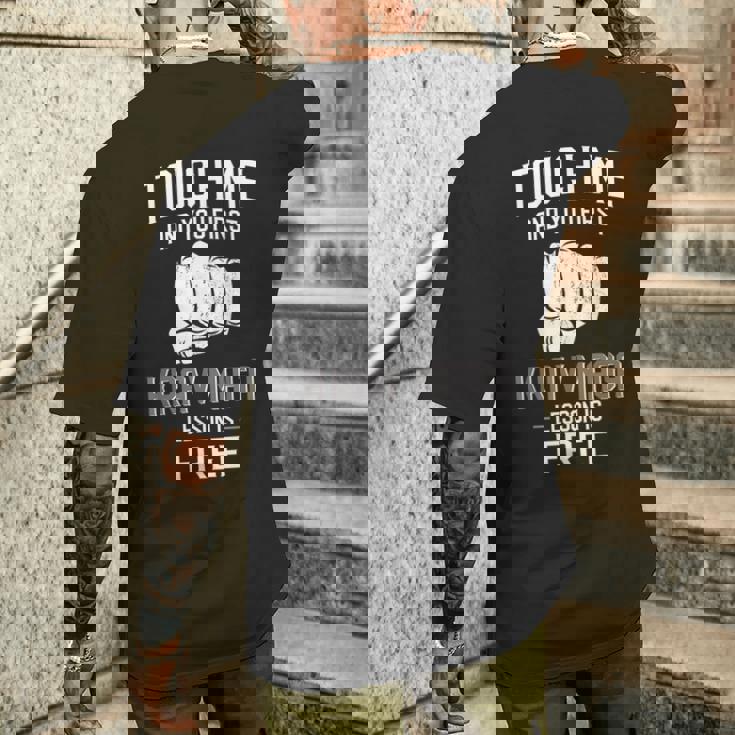 クラヴマガ タッチ・ミーで初回クラヴマガレッスン無料 メンズTシャツ バックプリント 彼への贈り物