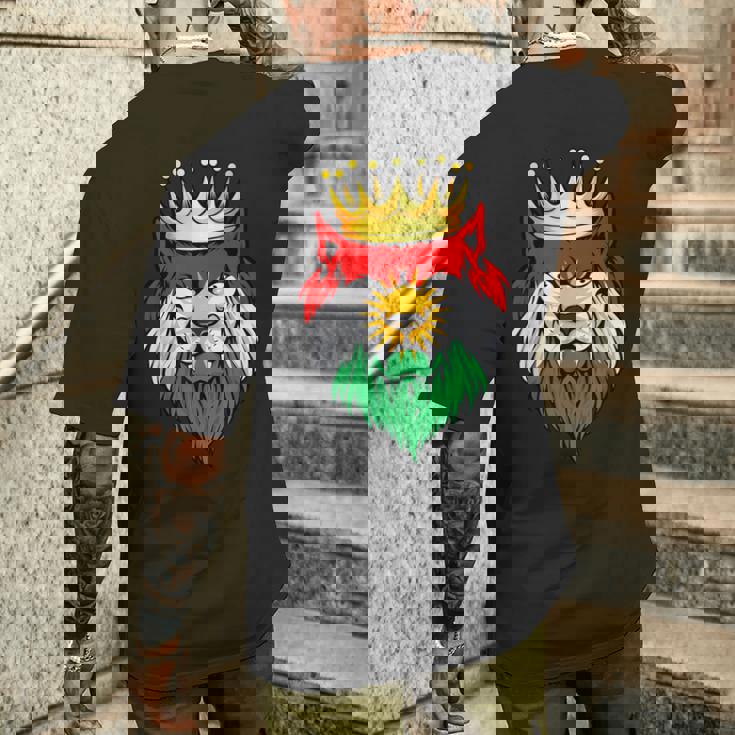 クルディスタン国旗クルド語 メンズTシャツ バックプリント 彼への贈り物