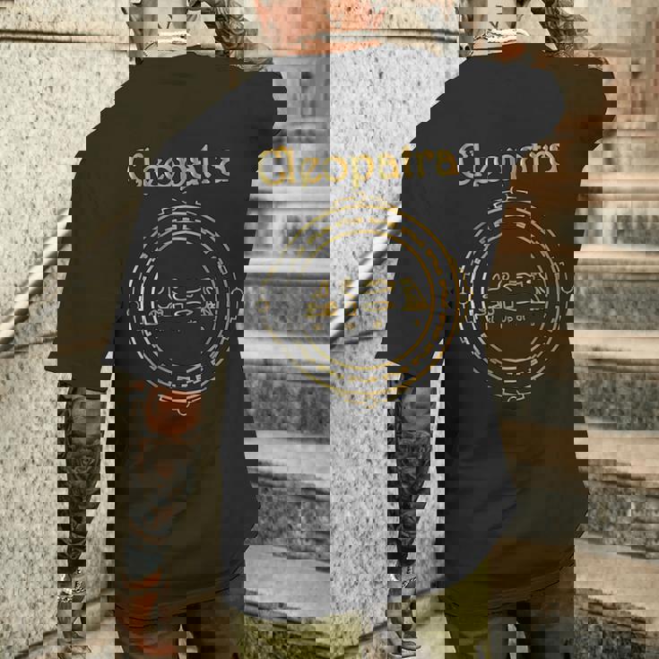クレオパトラ エジプト女神ギフト 古代エジプトヒエログリフ メンズTシャツ バックプリント 彼への贈り物