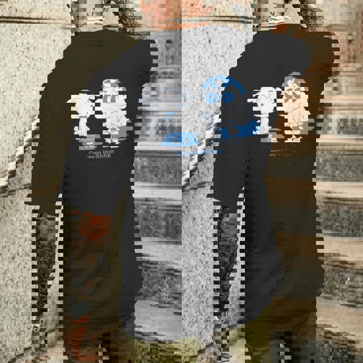 クレヨンしんちゃん しんちゃんはシロといっしょ メンズTシャツ バックプリント 彼への贈り物