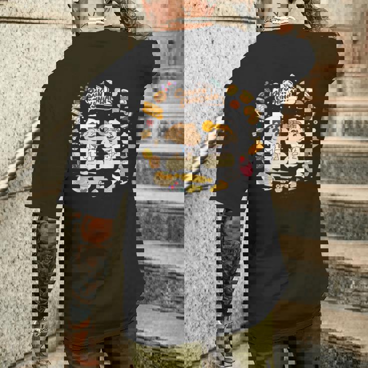 クレヨンしんちゃん ひまわりとパンづくり デザートタイム メンズTシャツ バックプリント 彼への贈り物