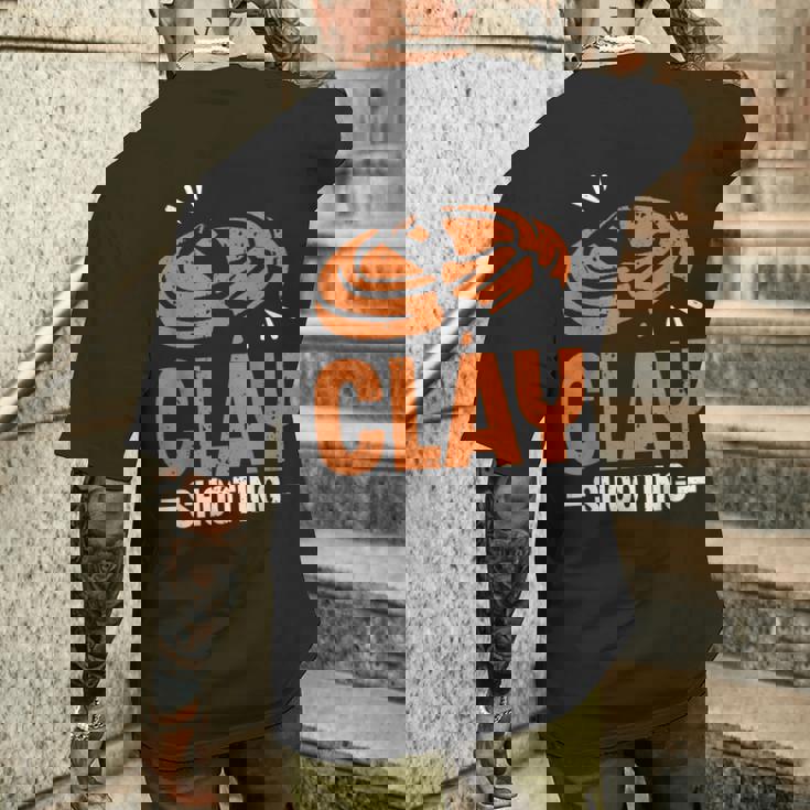 クレー射撃 トラップ からのプル ピジョン ショットガン クレー射撃 メンズTシャツ バックプリント 彼への贈り物