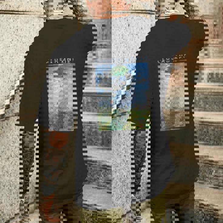 クロード モネ 面白いtシャツ アート 日傘 印象派 絵画 メンズ レディース 面白い 服 美術 油彩画 メンズTシャツ バックプリント 彼への贈り物