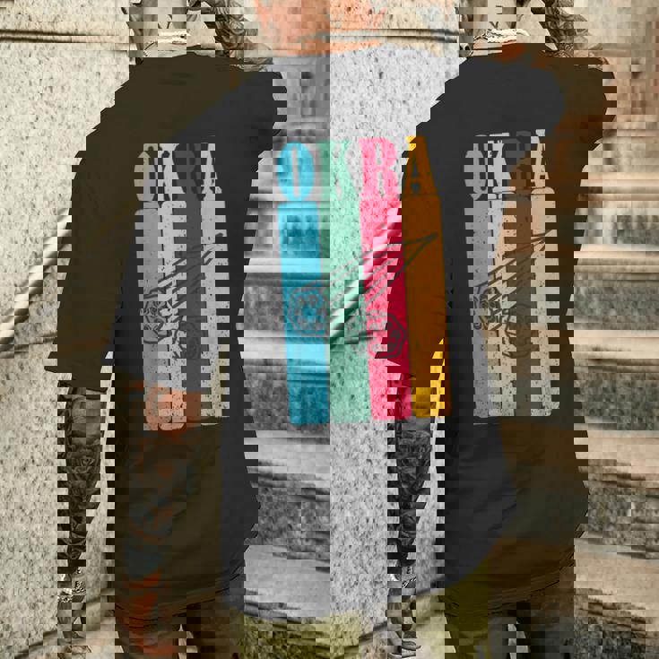 クール レトロ オクラ 70年代 80年代 90年代 オクラ Lovres 面白い ヴィンテージ オクラ メンズTシャツ バックプリント 彼への贈り物