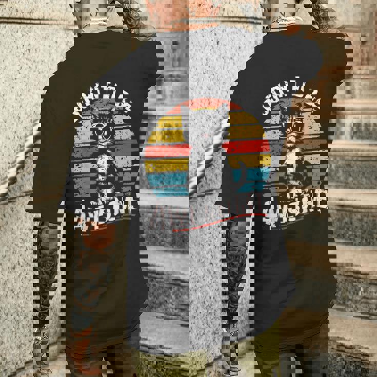 クールな猫のレトロヴィンテージ 素晴らしいために生まれました メンズTシャツ バックプリント 彼への贈り物