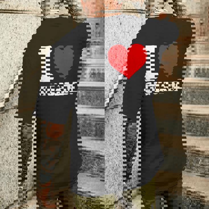 グアム I Heart Guam I Love Guam メンズTシャツ バックプリント 彼への贈り物