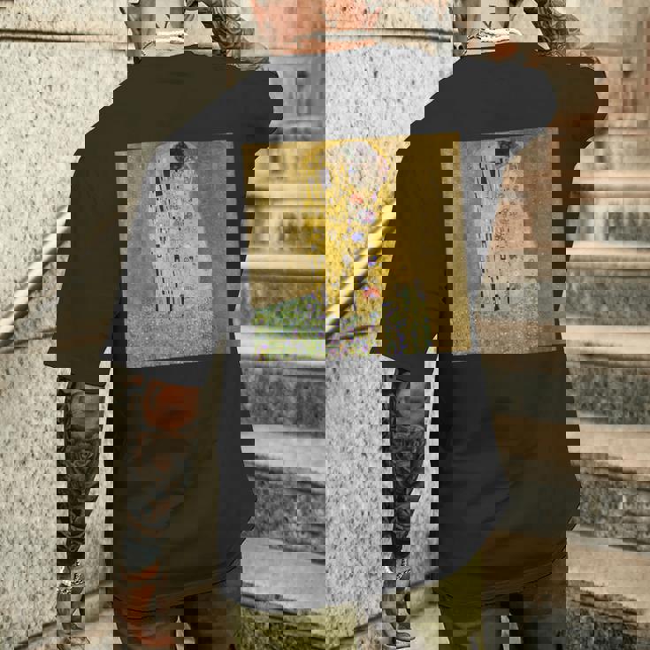 グスタフ・クリムトのキス 有名な絵画 メンズTシャツ バックプリント 彼への贈り物