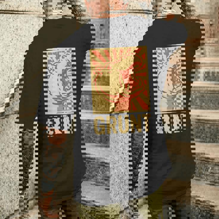 グラントカバアート – 面白い大胆な動物のカバ メンズTシャツ バックプリント 彼への贈り物