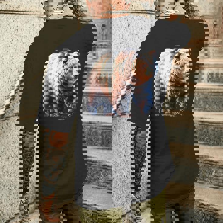 グリズリーベア×ヒグマ メンズTシャツ バックプリント 彼への贈り物