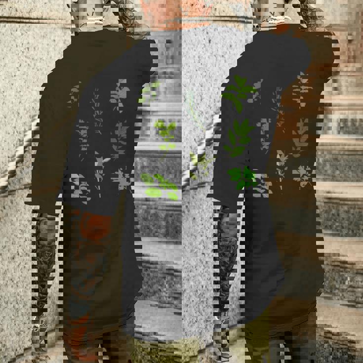 グリーン 料理 料理 ガーデン ハーブ パターン メンズTシャツ バックプリント 彼への贈り物