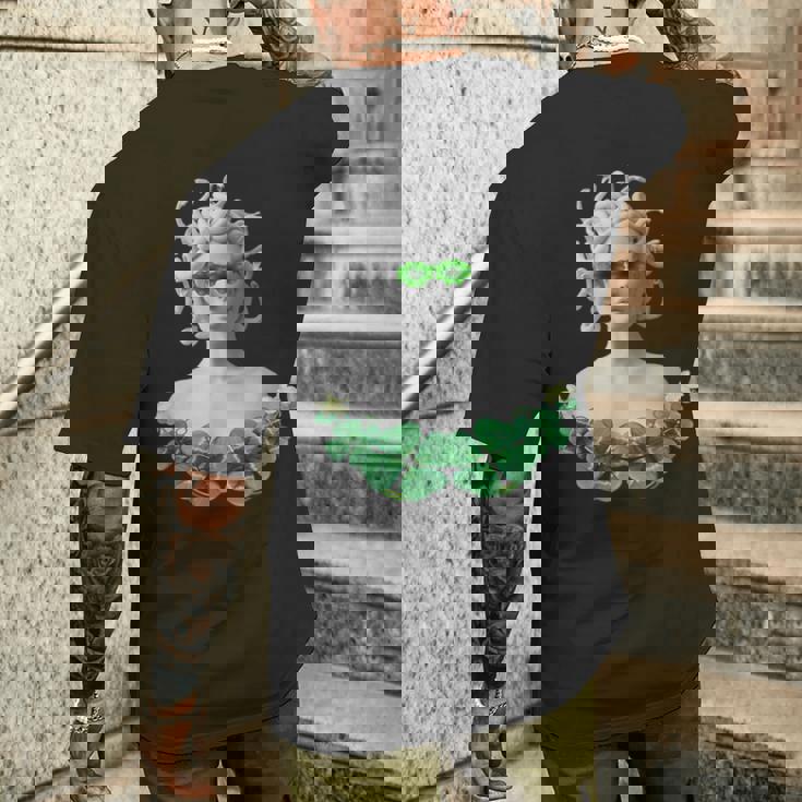 グリーン 聖パトリックデー メデューサ メンズTシャツ バックプリント 彼への贈り物