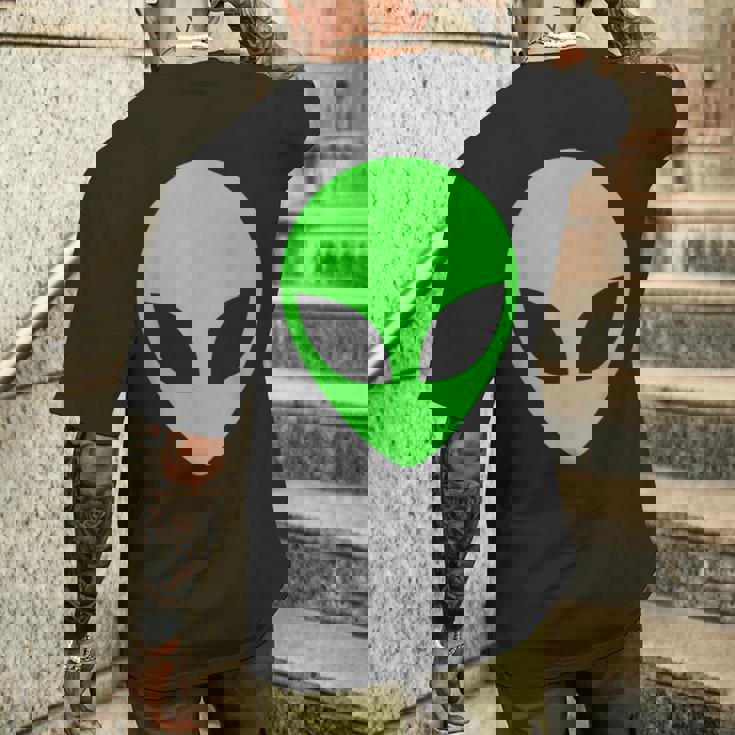 グリーンエイリアンヘッドアパレル 90年代スタイル ファニー エイリアン メンズTシャツ バックプリント 彼への贈り物