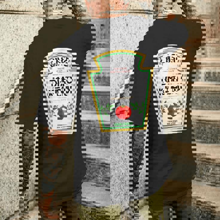 ケチャップ ハロウィン 2024 コスチューム ファミリー お揃い マスタード グループ メンズTシャツ バックプリント 彼への贈り物