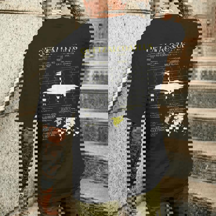 ケツァルコアトルス絶滅した巨大翼竜古生物学 メンズTシャツ バックプリント 彼への贈り物