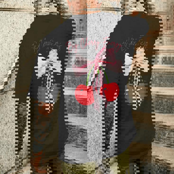 コケット さくらんぼのリボン ビッグチェリー エネルギー キュート コケット メンズTシャツ バックプリント 彼への贈り物