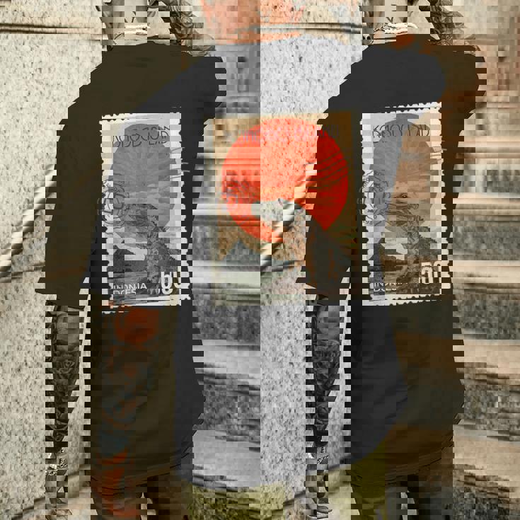 コモド島インドネシアコモドドラゴン メンズTシャツ バックプリント 彼への贈り物