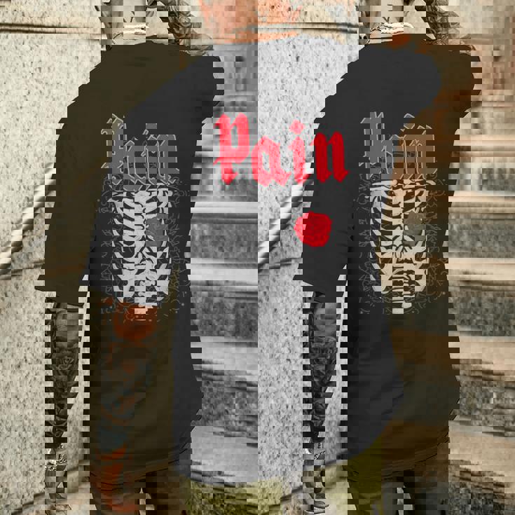 ゴシックスカルとバラ メンズTシャツ バックプリント 彼への贈り物