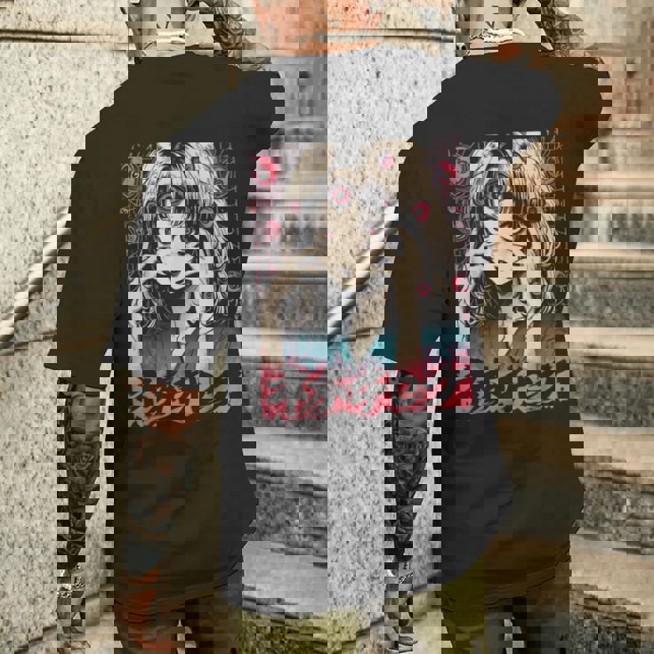 ゴス グランジ 鬼 アニメ 少女 ワイフ ホラー オルト 美学 メンズTシャツ バックプリント 彼への贈り物