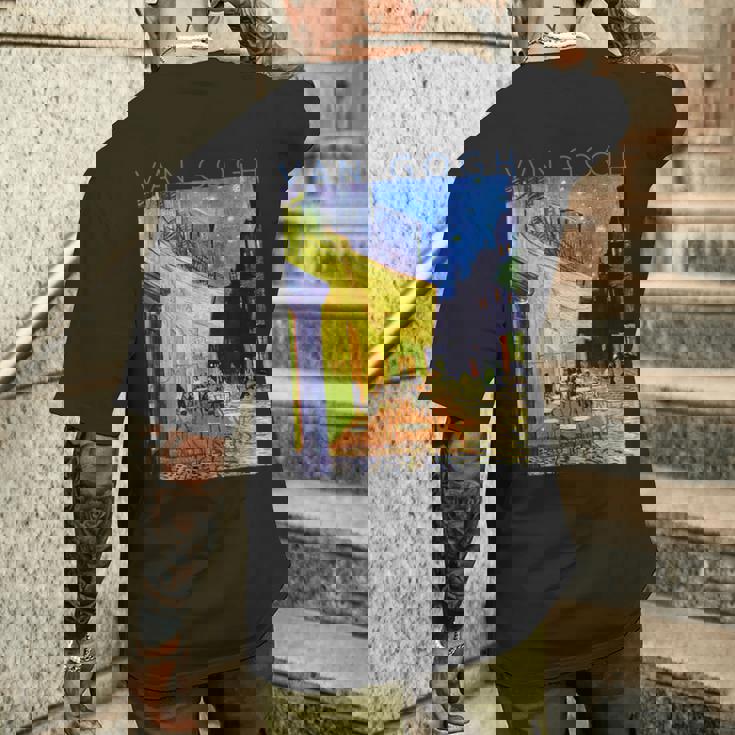 ゴッホ 夜のカフェテラス メンズTシャツ バックプリント 彼への贈り物