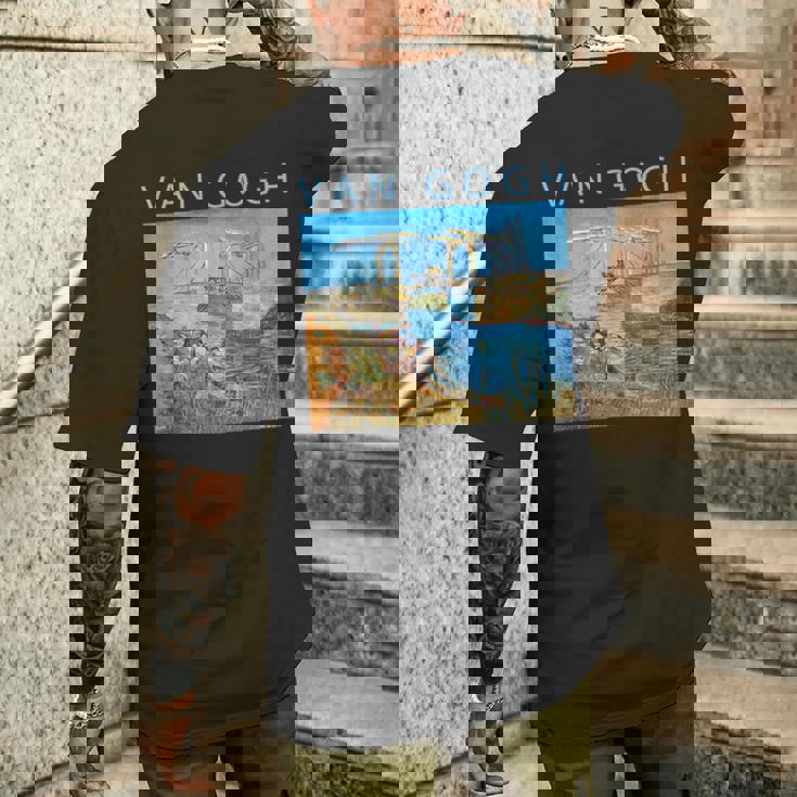 ゴッホ 面白いtシャツ アート アルルの跳ね橋 印象派 絵画 メンズ レディース 面白い 服 美術 油彩画 メンズTシャツ バックプリント 彼への贈り物