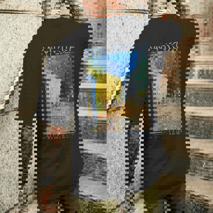 ゴッホ 面白いtシャツ アート 夜のカフェテラス 印象派 絵画 メンズ レディース 面白い 服 美術 油彩画 メンズTシャツ バックプリント 彼への贈り物