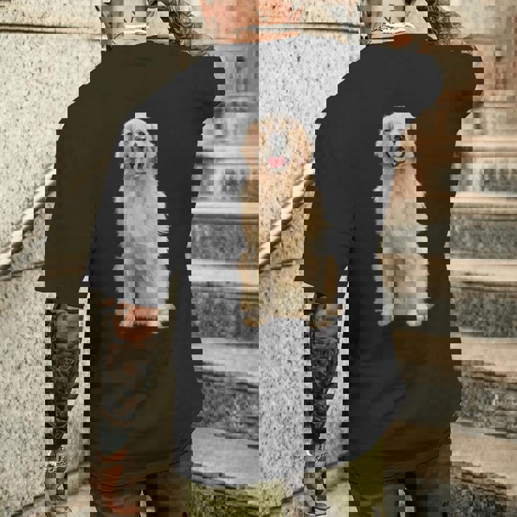 ゴールデンレトリバー ドッグ、ラブゴールデンレトリバー メンズTシャツ バックプリント 彼への贈り物