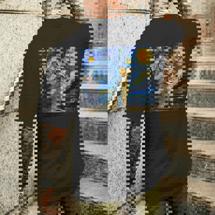 ゴールデンレトリバー 面白いtシャツ 犬 星月夜 イヌ かわいい メンズ おもしろ 服 グッズ ネタ わんこ メンズTシャツ バックプリント 彼への贈り物