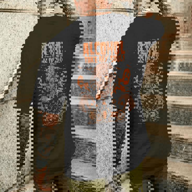 サイコビリー ホラー パンクロック Hr ドランクゾンビ メンズTシャツ バックプリント 彼への贈り物