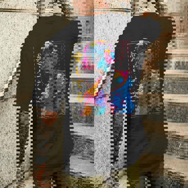 サイバーパンク・アニメ・ガール メンズTシャツ バックプリント 彼への贈り物