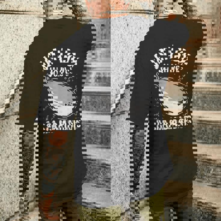 サカバンバスピスの面白い魚ミームが大好きなジャスト・ア・ボーイ メンズTシャツ バックプリント 彼への贈り物