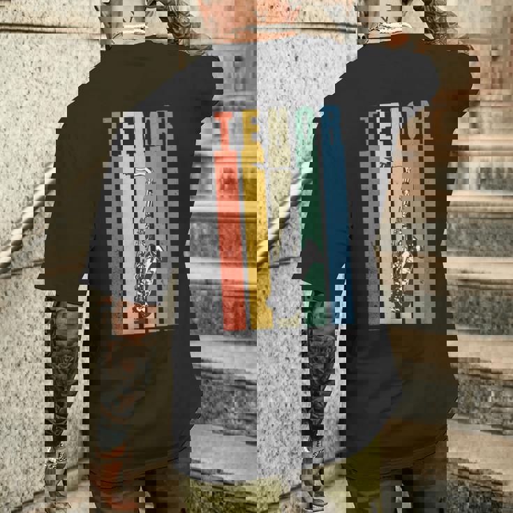 サックス テナーサックス レトロ メンズTシャツ バックプリント 彼への贈り物