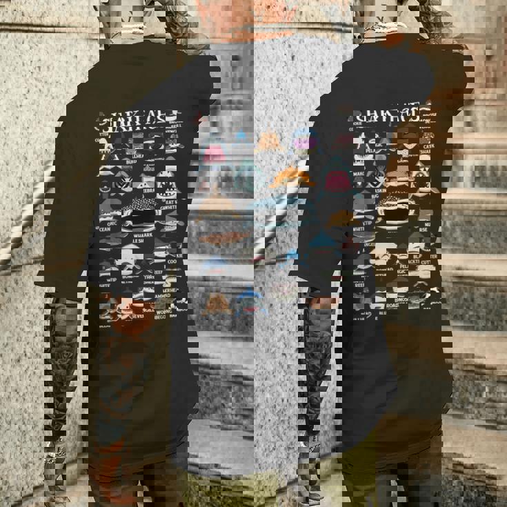 サメの種類 面白いサメの顔 サメの恋人 キッズ 先生 メンズTシャツ バックプリント 彼への贈り物