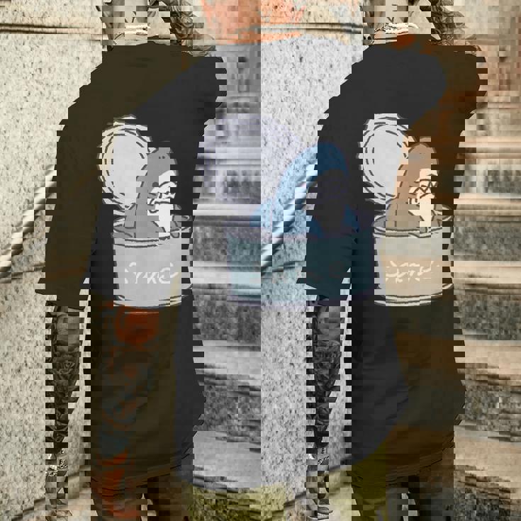 サメの缶詰め メンズTシャツ バックプリント 彼への贈り物