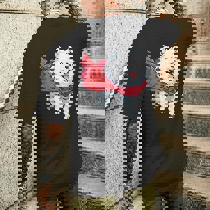 サモエド犬-サモエド メンズTシャツ バックプリント 彼への贈り物