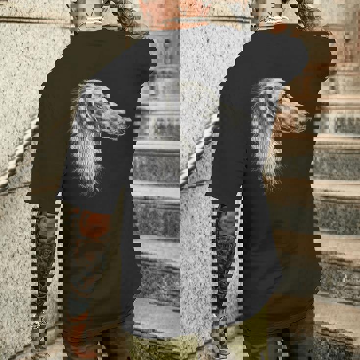 サルーキ 犬 モチーフ ペットアート サルーキ メンズTシャツ バックプリント 彼への贈り物