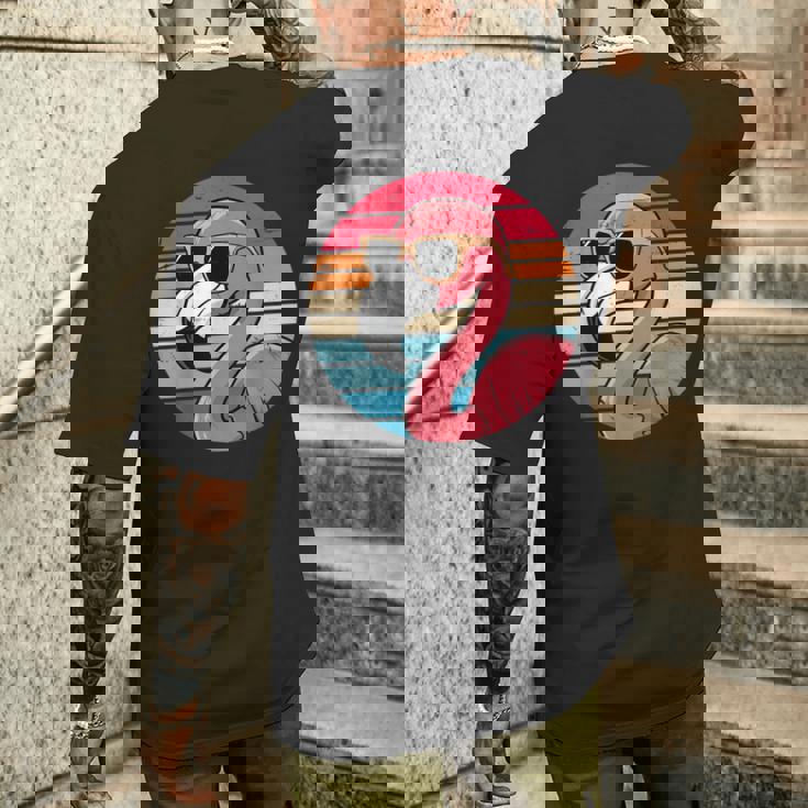 サングラス ヴィンテージ フラミンゴ 70年代 80年代 90年代 面白い フラミンゴ メンズTシャツ バックプリント 彼への贈り物