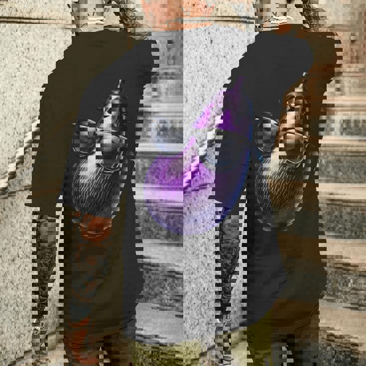 サングラス 夏 涼しい 茄子 メンズTシャツ バックプリント 彼への贈り物