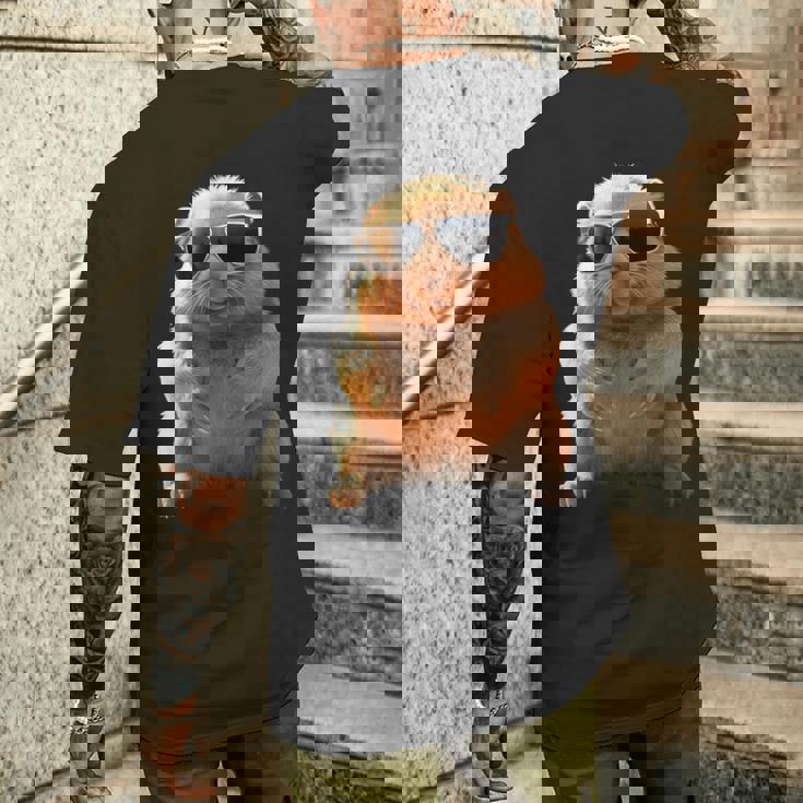 サングラスをかけたウォンバット オーストラリア かわいい ウォンバット メンズTシャツ バックプリント 彼への贈り物