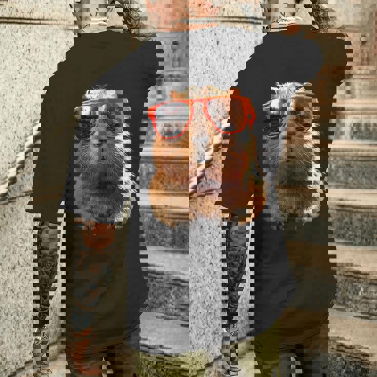 サングラスをかけたカピバラ Be Capy カピバラ げっ歯類 Capybara メンズTシャツ バックプリント 彼への贈り物