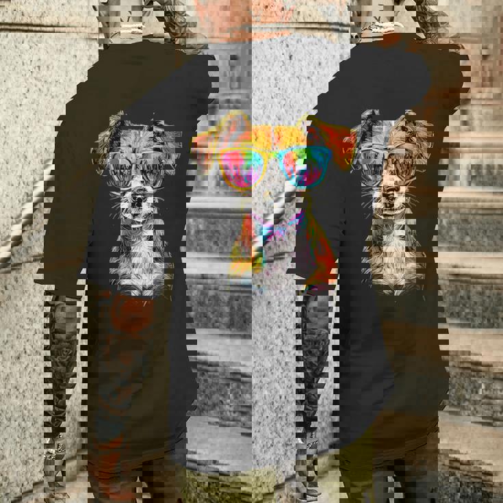 サングラスをかけたジャック・ラッセル・テリア ジャック・ラッセル愛好家 メンズTシャツ バックプリント 彼への贈り物