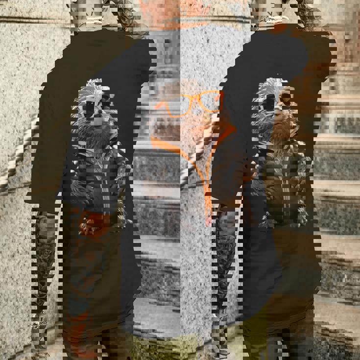 サングラスをかけたモグラかわいいモグラかわいいモグラ メンズTシャツ バックプリント 彼への贈り物