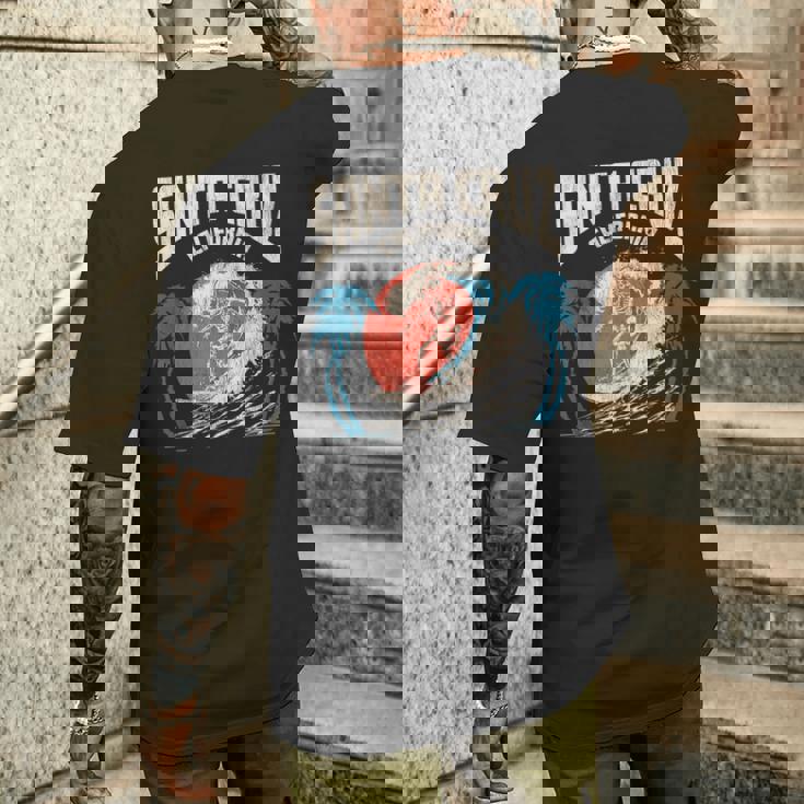 サンタクルーズ カリフォルニア サーフィン スケルトンデザイン サーファー向け メンズTシャツ バックプリント 彼への贈り物