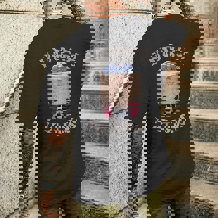 サンライズエクスプレス 出雲電車 日本 東京 岡山 出雲 メンズTシャツ バックプリント 彼への贈り物