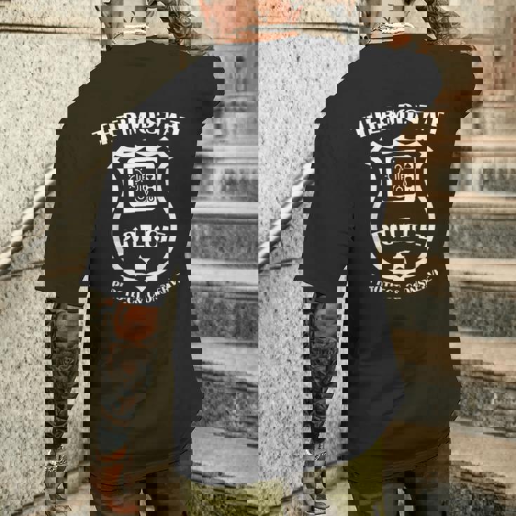 サーモスタット ポリス Protect & Conserve 父の日 Dad メンズ メンズTシャツ バックプリント 彼への贈り物