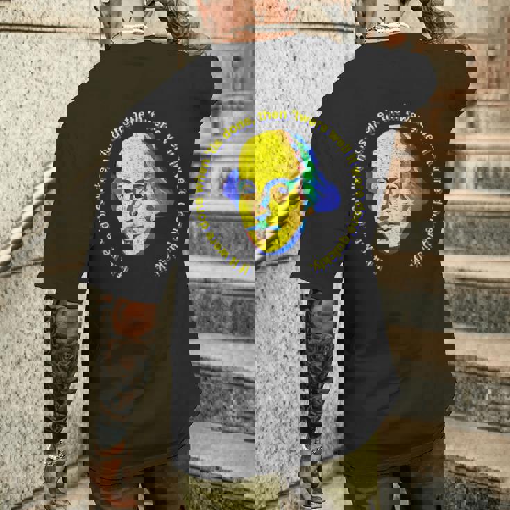 シェイクスピアがマクベスの言葉を引用したらそれが終わったら終わった メンズTシャツ バックプリント 彼への贈り物